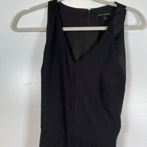 Banana Republic Jumpsuit sz 4  Black‎ Satin Pockets V-Neck Gorpcore Elegant